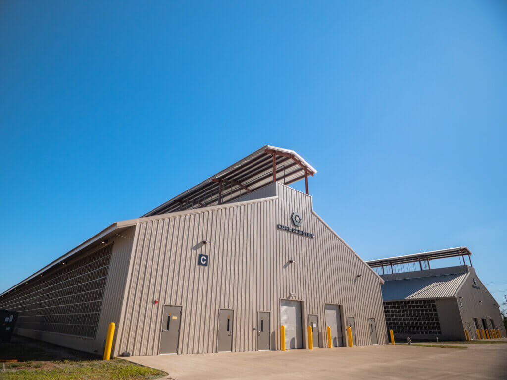 Exterior shot of Core Scientific's Denton, Texas data center.