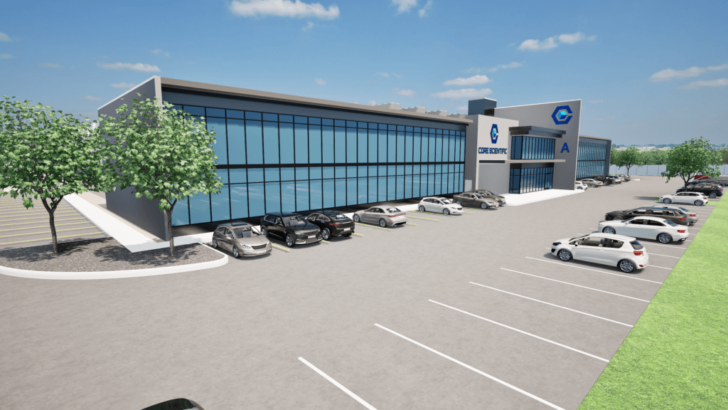 Exterior shot of Core Scientific's Muskogee, Oklahoma data center.