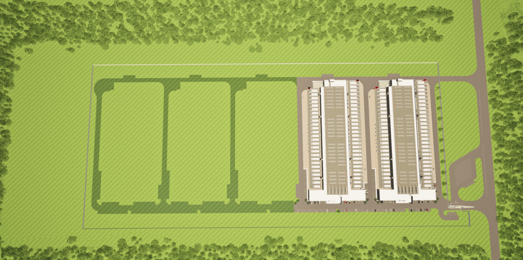 Overhead shot of Core Scientific's Muskogee, Oklahoma data center.