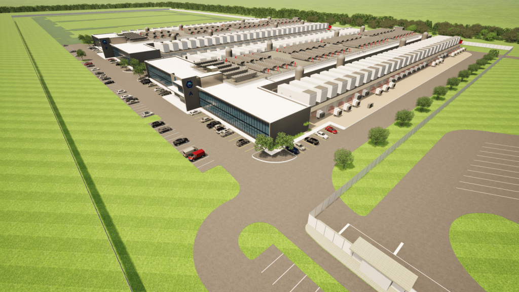 Overhead shot of Core Scientific's Muskogee, Oklahoma data center.
